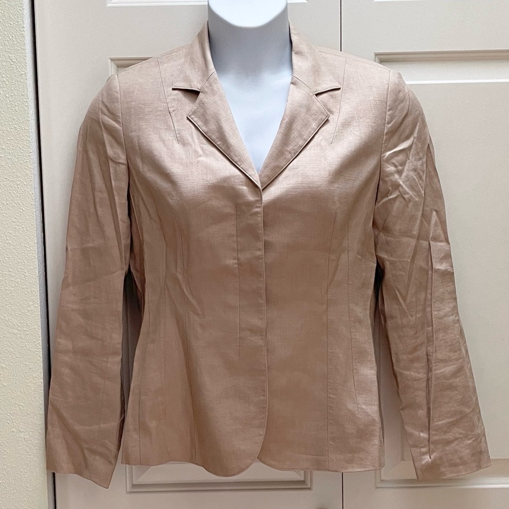Talbots stretch fabric linen classic blazer